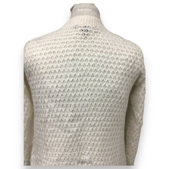 Forever 21 Women’s Open Front Loose Knit Sweater Cardigan, White, size S - Picture 4 of 5